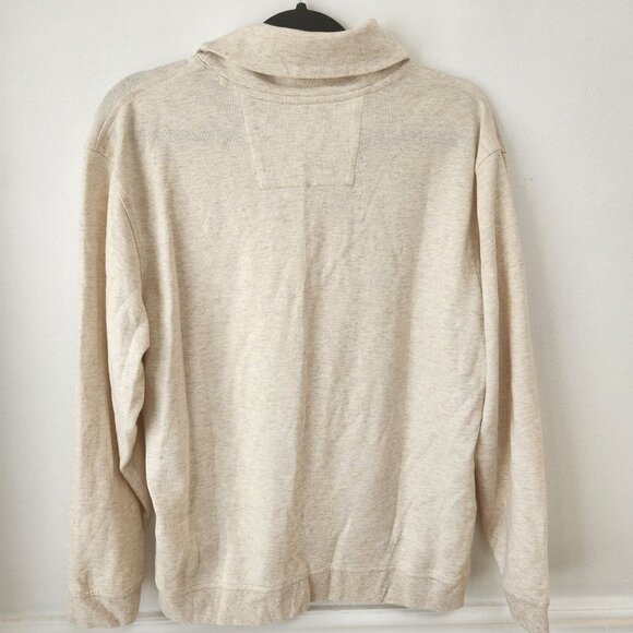 Mizzen & Main Fairway Pullover Sweater Beige Oatmeal Sweatshirt Sweater Men's L - Picture 3 of 7